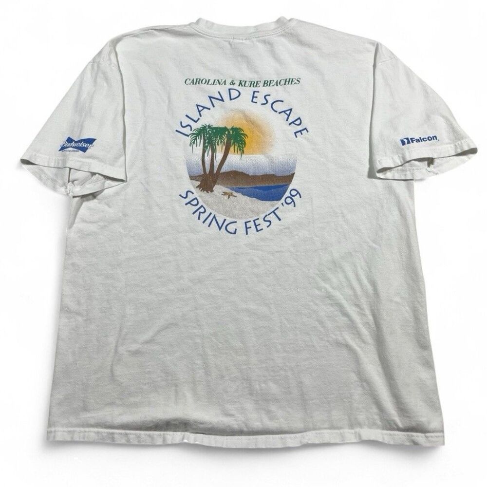 Vintage 1999 Carolina Kure Beaches Spring Fest Budweiser T Shirt XL